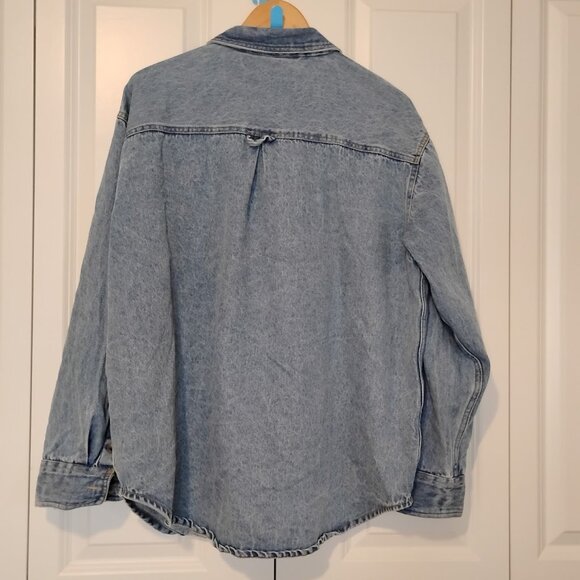 Luna Skies Women's Blue 100% Cotton Medium Wash Long Sleeve Denim Shirt Size XL - Picture 3 of 6